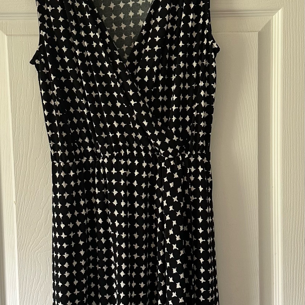 Women’s Elegant Merona Wrap Black and White Patterned Dress